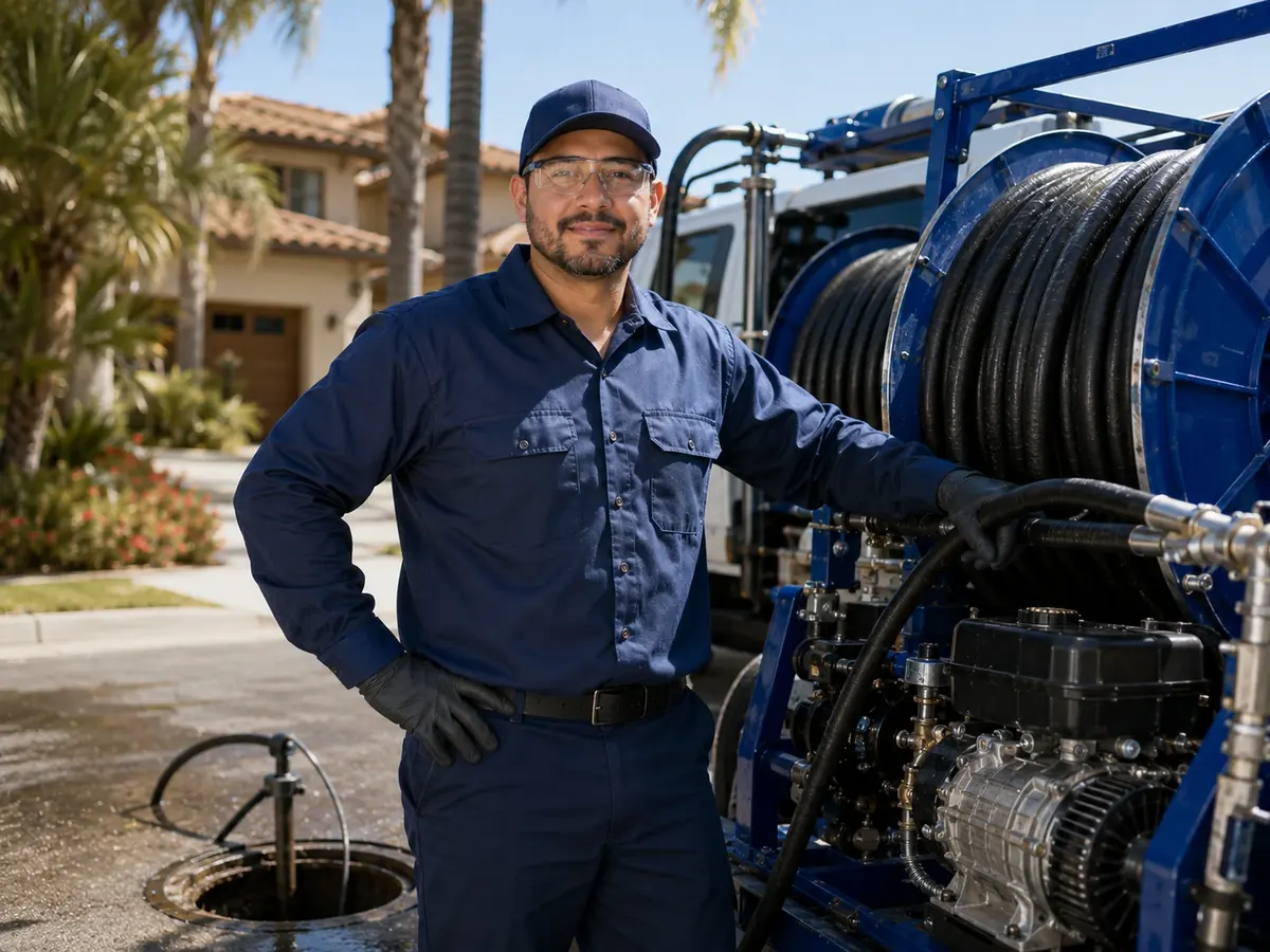 Hydro jet sewer cleaning in Del Mar