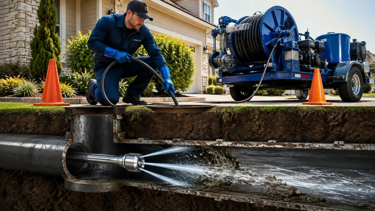Main Sewer Line Hydro Jet Cleaning in Del Mar