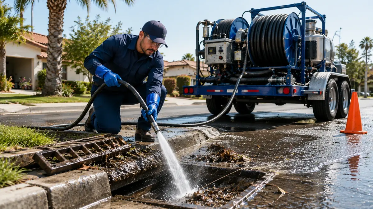 Storm Drain Hydro Jet Cleaning in Del Mar